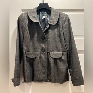 J. Crew metallic tweed rounded collar jacket.